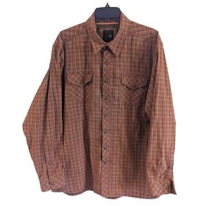 5.11 Tactical Shirt Men XL Red Plaid Covert Pearl Snap Flannel Pockets‎ Military